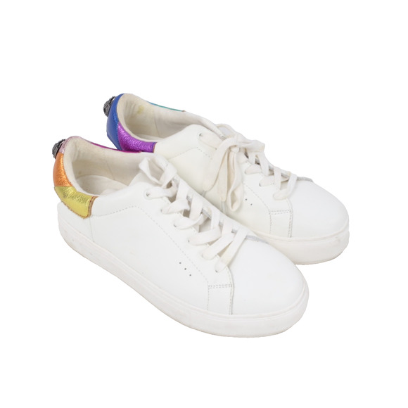 Kurt Geiger London Laney Eagle White Leather Sneakers Size 39 Metallic Rainbow - Picture 2 of 16
